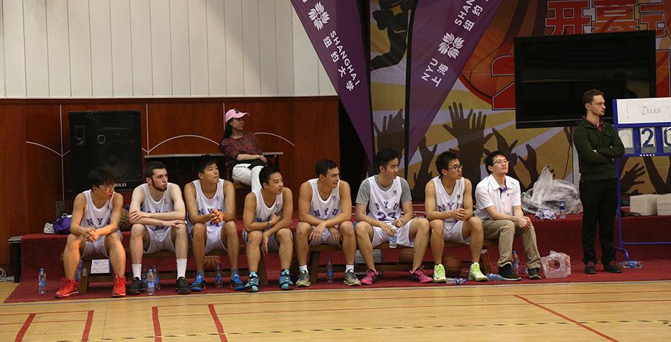 NYU Shanghai faces off against Duke Kunshan University in women's volleyball and men's basketball as part of Viva La Violet Week. April 18, 2015. (Photo by Sunyi Wang)