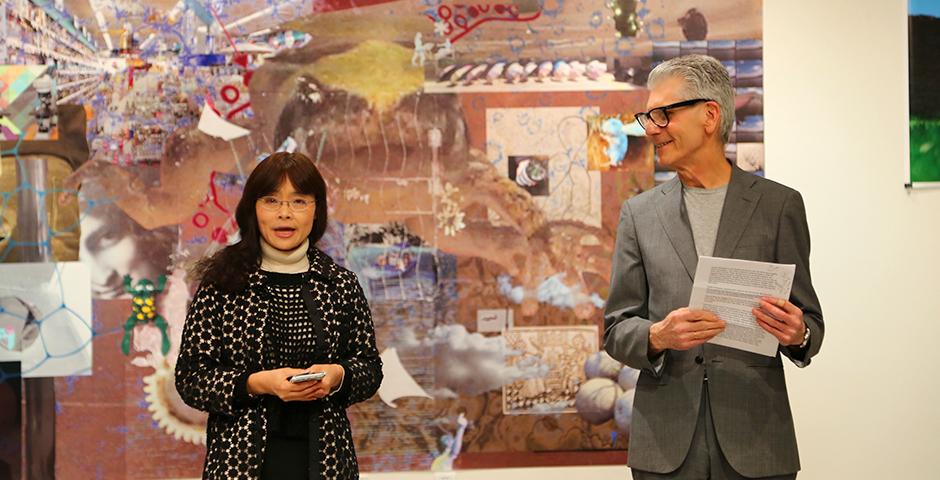 A group show titled REKNOWN, featuring the works of Gerald Pryor and the Chinese artists who studied with him at New York University opened on February 19. (Photo by: Sunyi Wang)