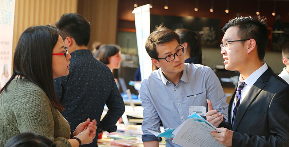 The Spring Internship Fair at NYU Shanghai saw some 22 companies with over 50 representatives recruiting students for internship opportunities on March 25. (Photo by: Shikhar Sakhuja)