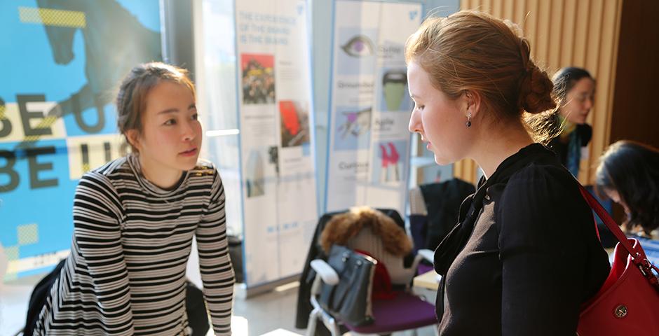 The Spring Internship Fair at NYU Shanghai saw some 22 companies with over 50 representatives recruiting students for internship opportunities on March 25. (Photo by: Shikhar Sakhuja)