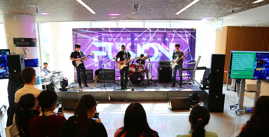 NYU Shanghai hosted the first-ever Fusion Music Festival on March 26, inviting bands from universities across Shanghai to perform speaker-shaking jams. (Photo by: Dylan J Crow)