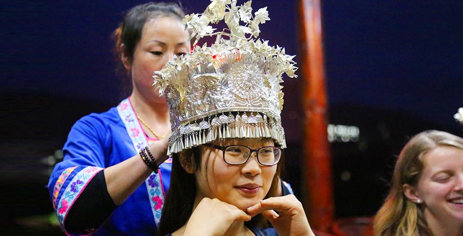 Twelve students from NYU Shanghai visited Hunan Province under a Dean’s Service Scholar (DSS) trip for rural education work during March. NYU Shanghai students used project-based methods to present English lessons at the Suining No. 1 High School. (Photos by: Shikhar Sakhuja)