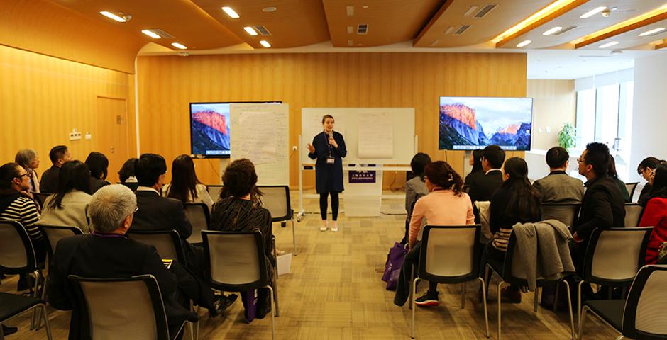 Librarians from six other Sino-foreign universities came together at NYU Shanghai on March 31 to talk about improving library services with IT advances. (Photo by: NYU Shanghai)