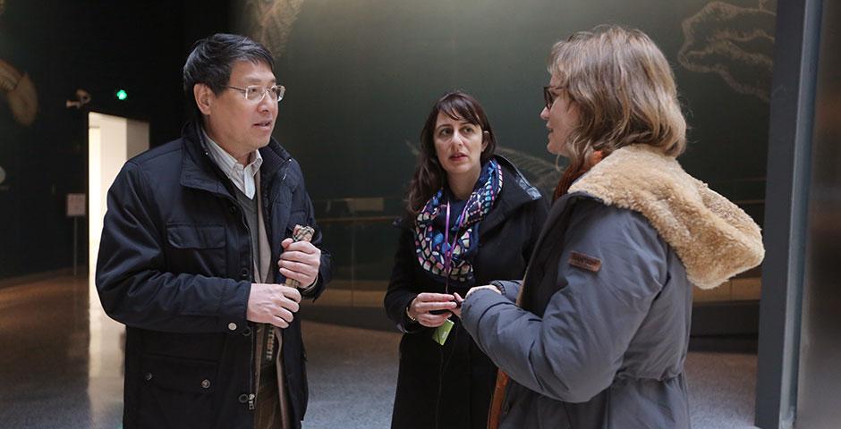 NYU Shanghai faculty and their families enjoy an exclusive preview of the new Shanghai Natural History Museum before visiting Jing&#039;an Sculpture Park for a taste of Chinese culture. March 14, 2015. (Photo by Ruwen Yu and Beijia Zhang)