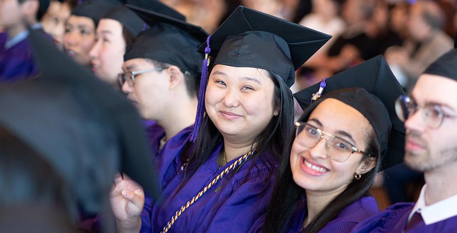 June Huang '23 (left) and Dagla Rodriguez '23  ©Myaskovsky: Courtesy of NYU Photo Bureau