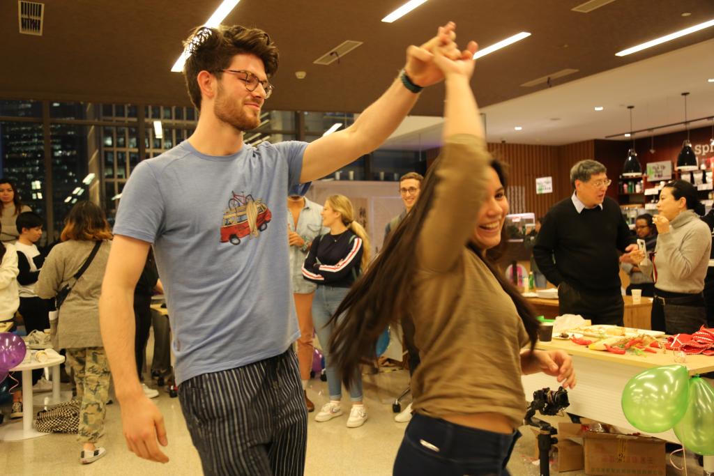 Students show off their latin dance technique.