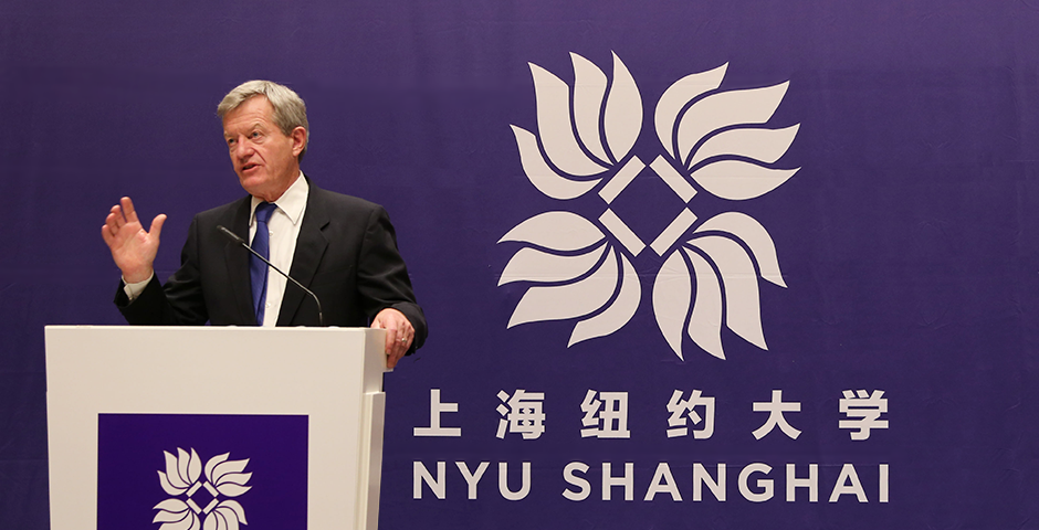 U.S. Ambassador Max Baucus Visits NYU Shanghai, October 7, 2014. (Photo by Dylan J Crow)