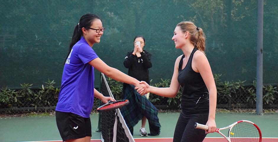 NYU Shanghai Tennis won big in its team debut after a hectic day of action on November 14 at a tournament hosted by Xi&#039;an Liverpool University (Photo by: Jose Reyes)