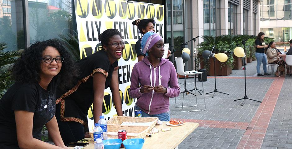 NYU Shanghai kicks off this year's Ally Week with an afternoon picnic bash outside the Academic Building. April 12, 2015. (Photo by Kadallah Burrowes)