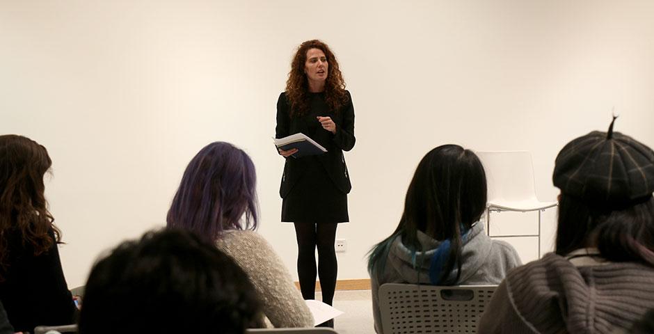 Members of the NYU Shanghai community gather to discuss micro-aggression, the unintentional discrimination against another group based on common misconceptions or stereotypes. April 14, 2015. (Photo by Kadallah Burrowes)