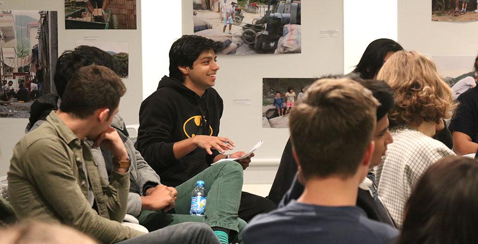 Members of the NYU Shanghai community gather to discuss micro-aggression, the unintentional discrimination against another group based on common misconceptions or stereotypes. April 14, 2015. (Photo by Kadallah Burrowes)