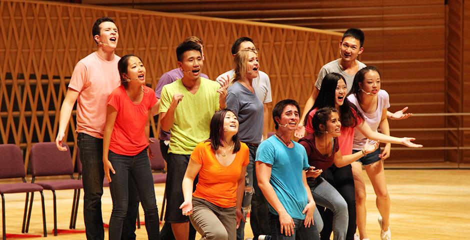 2015 NYU Shanghai Reality Show took place on September 11, 7:30pm, at Shanghai Symphony Hall. The Reality Show is an hour long musical performance created by members of the Class of 2018. (Photo by Ewa Oberska)