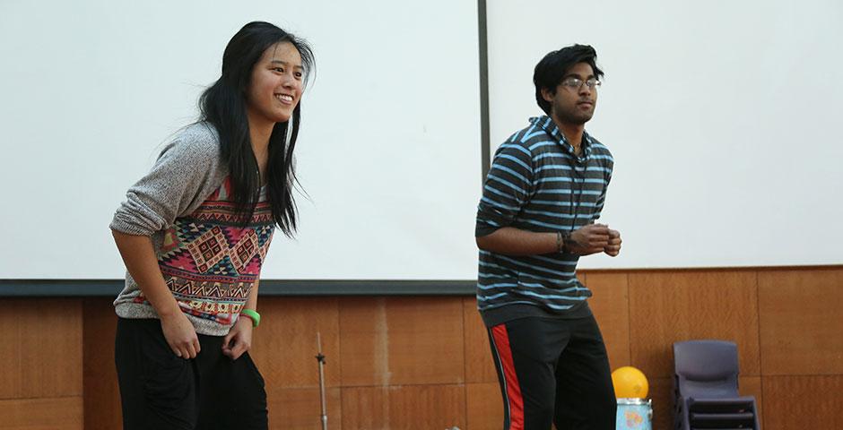 NYU Shanghai's Xiao Long Shakers hold a weekly volunteer dance workshop at Songlin Kindergarten, where students will perform their routines at the end of the semester. March 24, 2015. (Photo by Kevin Pham)