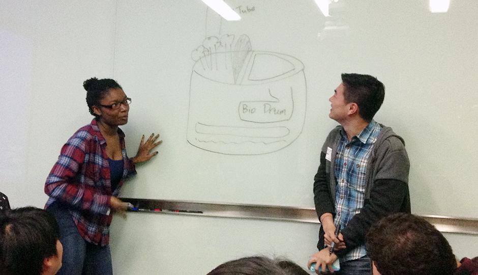 Participants of the Autodesk IMA Spring 2015 Smart Home Design Challenge present their projects at Autodesk. Final presentations are set to take place at the end of the semester. April 13, 2015. (Photo by Marianne Petit)