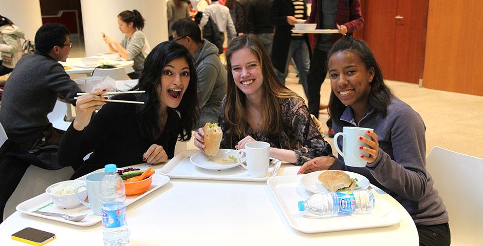 NYU Shanghai&#039;s cafeteria now offers a healthier, more diverse range of food options for students, faculty, and staff. Spring 2015. (Photo by Kylee Borger)