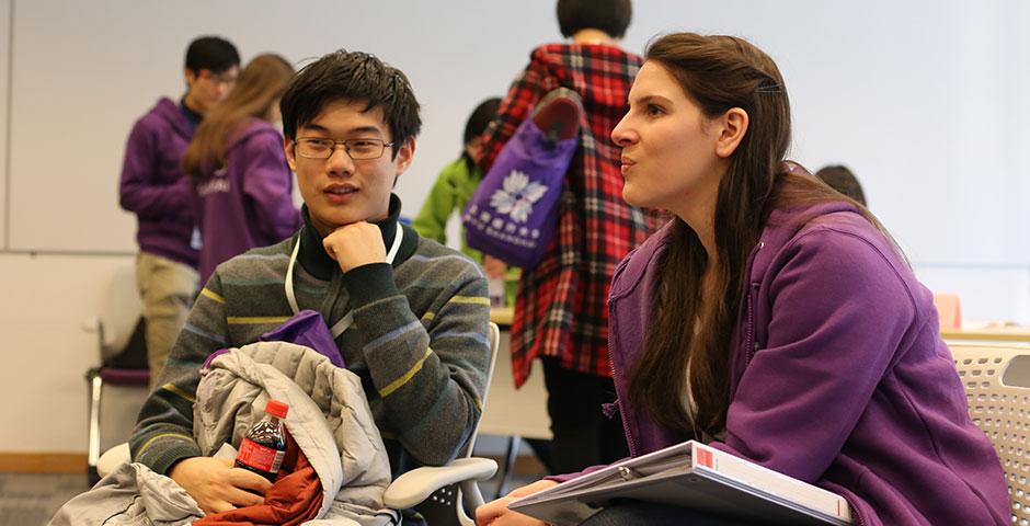 Candidates for the Class of 2019 experience NYU Shanghai through weekends of unique activities with current students, faculty, and staff. February-March 2015. (Photo by Liu Lingyi)