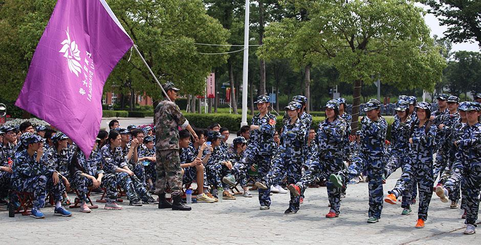 NYU Shanghai students participate in this year&#039;s military training at Oriental Land. May 23-June 1, 2015. (Photos by Yifan Hu, Weicheng Zhu, &amp; Yilun Wu)