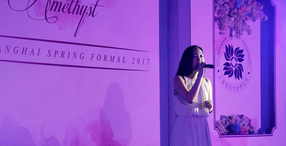 NYU Shanghai students enjoyed a timely diversion from end-of-semester exams with the Amethyst Spring Formal on April 28. (Photo by: NYU Shanghai)