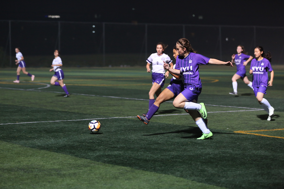 October 23: A historic first encounter of women’s soccer teams between the NYU Shanghai Qilins and the NYU Abu Dhabi Falcons.