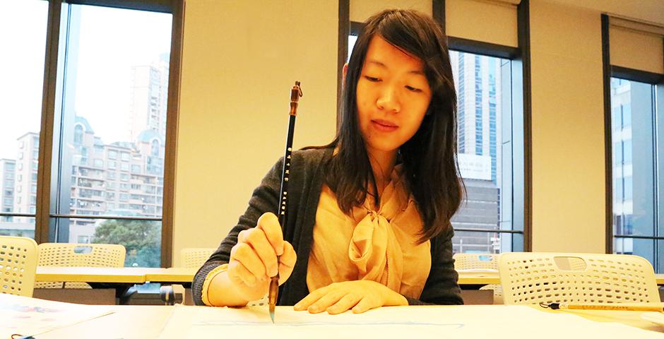 Chinese Painting Class, October 22, 2014. (Photo by Annie Seaman)