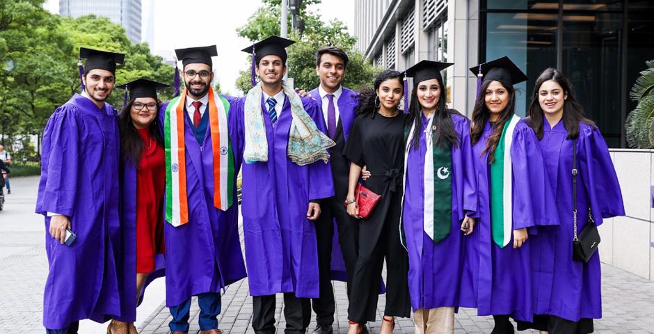 Graduates from left: Mohammad Abbasi, Safia Kariappa, Shikhar Sakhuja, Abdullah Mobeen, Peter Amin Hanhan, Zainab Haider, Sidra Manzoor, Alishba Khurram
