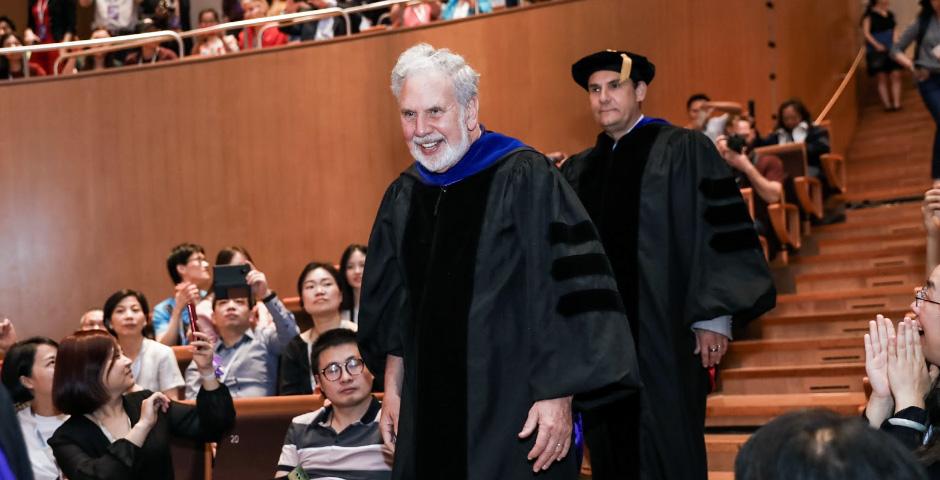 Former NYU President John Sexton also attended the Commencement Ceremony