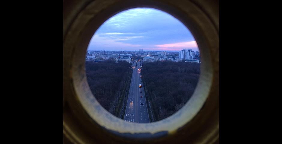 By Ng Meizhi (Berlin)  Taken up the Siegessäule (Victory Monument) in Berlin, it shows the long road that led to the Bradenburgers Tor/Gate that is iconic in German History.  It was build to celebrate the unification of Germany.