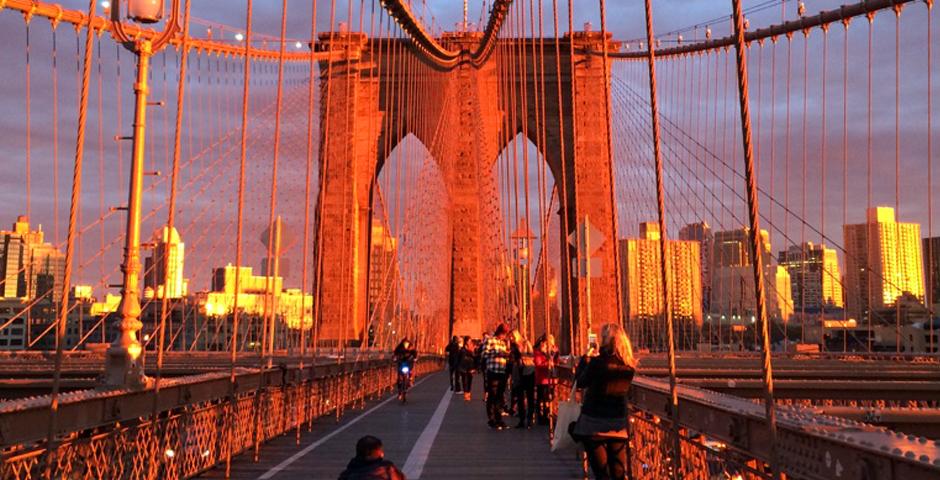 By Megan Hou (New York)  Sunset on the Brooklyn Bridge.