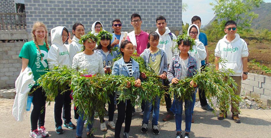 NYU Shanghai Deans' Service Scholars (DSS) visited Zhenfeng County, Guizhou Province, in March to work with Raleigh China in building a playground at a local school. (Photo by: Haider Ali)