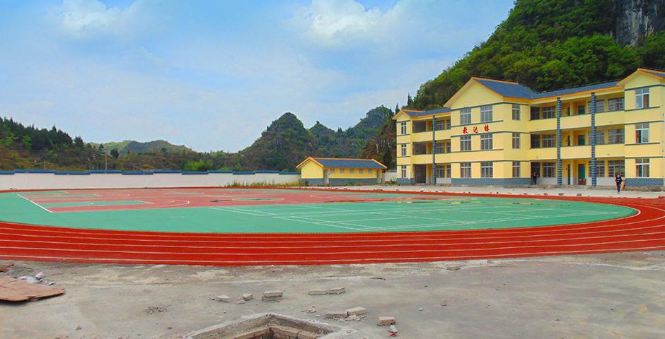 NYU Shanghai Deans' Service Scholars (DSS) visited Zhenfeng County, Guizhou Province, in March to work with Raleigh China in building a playground at a local school. (Photo by: Haider Ali)