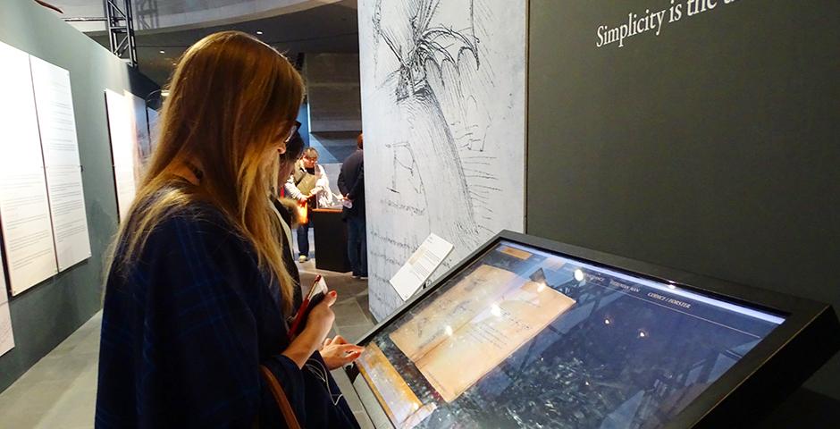 NYU Shanghai students took a Saturday off campus to explore the renowned exhibition, &quot;Da Vinci: The Genius&quot; at The Hub. The exhibit showcased models of Da Vinci&#039;s inventions as well as reprints of his most famous pieces of art. (Photo by: Annie Seaman)