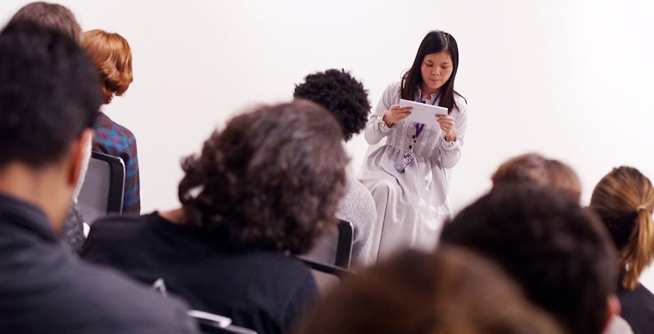 The Writing Program in conjunction with Feast hosted the second annual NYU Shanghai poetry competition on March.3. (Photo by: NYU Shanghai)