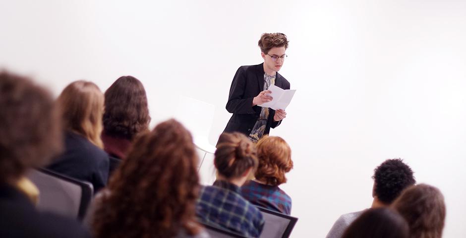 The Writing Program in conjunction with Feast hosted the second annual NYU Shanghai poetry competition on March.3. (Photo by: NYU Shanghai)