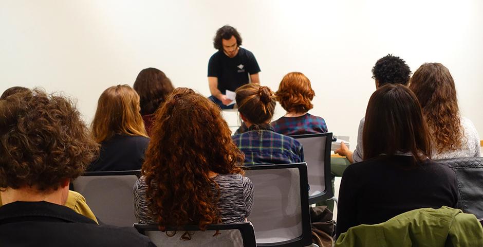 The Writing Program in conjunction with Feast hosted the second annual NYU Shanghai poetry competition on March.3. (Photo by: Mei Wu)