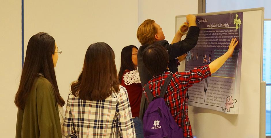 The English for Academic Purposes program presented an end-of-semester show that featured themes including intercultural communication and narratives of science. (Photos by: NYU Shanghai)