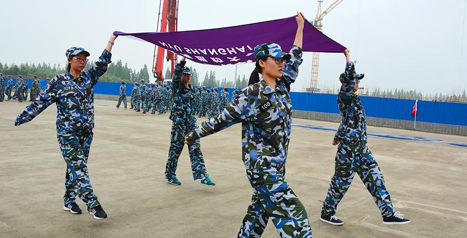 Over 150 Chinese freshmen, a handful of sophomores and one volunteer foreign student participated in compulsory military training for 10 days at a drill camp west of Shanghai. (Photos by: NYU Shanghai)