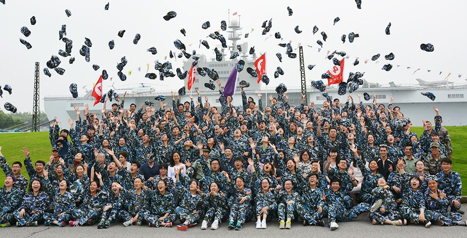 Over 150 Chinese freshmen, a handful of sophomores and one volunteer foreign student participated in compulsory military training for 10 days at a drill camp west of Shanghai. (Photos by: NYU Shanghai)