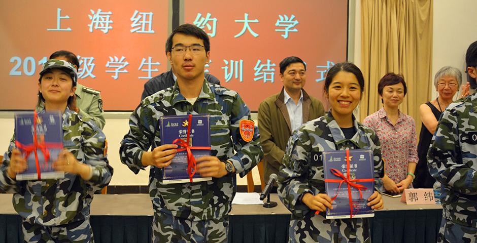 Over 150 Chinese freshmen, a handful of sophomores and one volunteer foreign student participated in compulsory military training for 10 days at a drill camp west of Shanghai. (Photos by: NYU Shanghai)