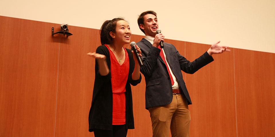 As a fundraiser for the Deans' Service Scholars program, NYU Shanghai students performed and competed for the title of Shanghai Phenomenon. November 13, 2014. (Photo by Kylee Madison Borger)