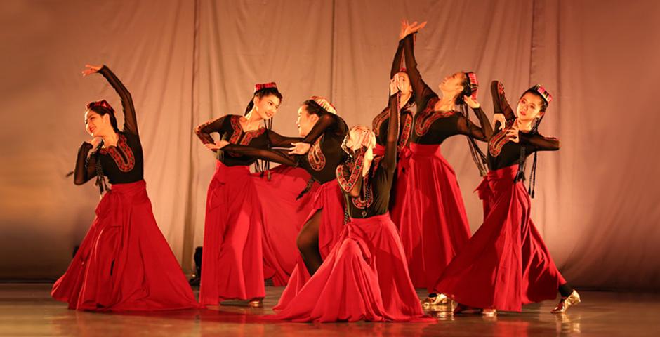 A flurry of dance, music, drama performances, art, photography and tech exhibitions showcasing the talent, diversity and hard work of NYU Shanghai students closed out the Fall 2018 semester this week. Here, students perform a traditional Uighur dance, titled Heart Flutter, accompanied by the well-known Uighur folk song, Lifting Your Veil.