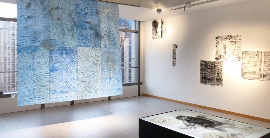 Through the installation Behind the Wave, Milica Gligic ‘18 tried to capture the gentle and relaxed motion of open water and contrasted it with the vast amount of trash that lies below the surface.