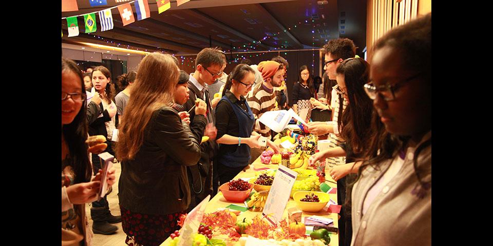 Students explore NYU&#039;s global sites at the World Bazaar. November 13, 2014. (Photo by Kylee Madison Borger)