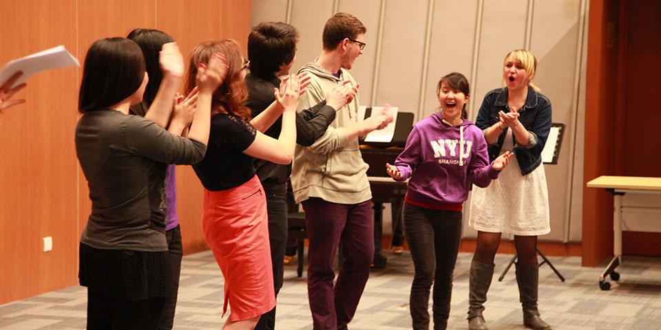 As a fundraiser for the Deans' Service Scholars program, NYU Shanghai students performed and competed for the title of Shanghai Phenomenon. November 13, 2014. (Photo by Kylee Madison Borger)