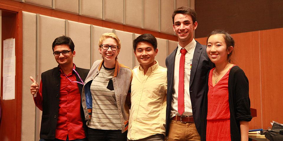 As a fundraiser for the Deans&#039; Service Scholars program, NYU Shanghai students performed and competed for the title of Shanghai Phenomenon. November 13, 2014. (Photo by Kylee Madison Borger)
