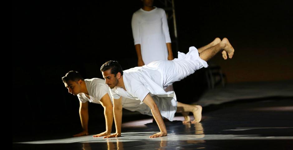 Robert Melikyan ’21 and Abdullah Mobeen ’19 from Choreography &amp; Performance dancing to “Trójkąt Cz.1, Tylko Ty, Trójkąt Cz.2” by JIMEK and Adam Aston / “Heroes” written by David Bowie and Brian Eno, sung by Peter Gabriel.