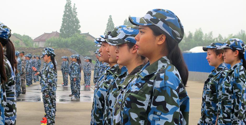 Over 150 Chinese freshmen, a handful of sophomores and one volunteer foreign student participated in compulsory military training for 10 days at a drill camp west of Shanghai. (Photos by: NYU Shanghai)