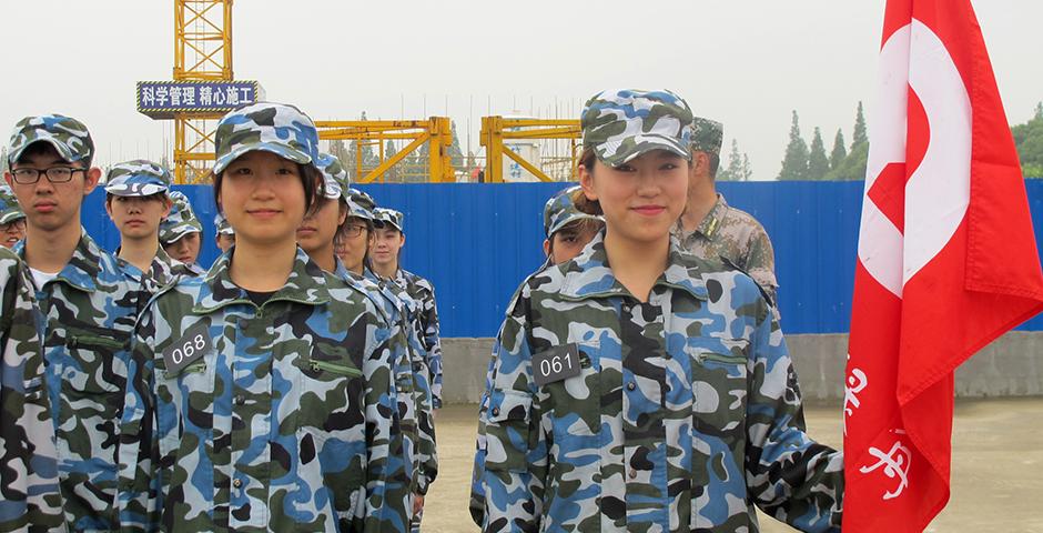 Over 150 Chinese freshmen, a handful of sophomores and one volunteer foreign student participated in compulsory military training for 10 days at a drill camp west of Shanghai. (Photos by: NYU Shanghai)