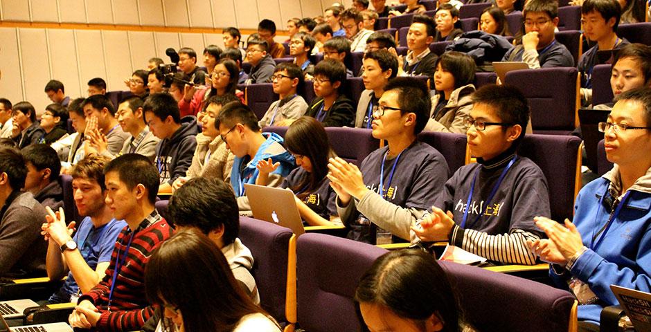 250 of the world's top student programmers competed in HackShanghai, a 24-hour coding marathon. November 15-16, 2014. (Photo by Sunyi Wang)