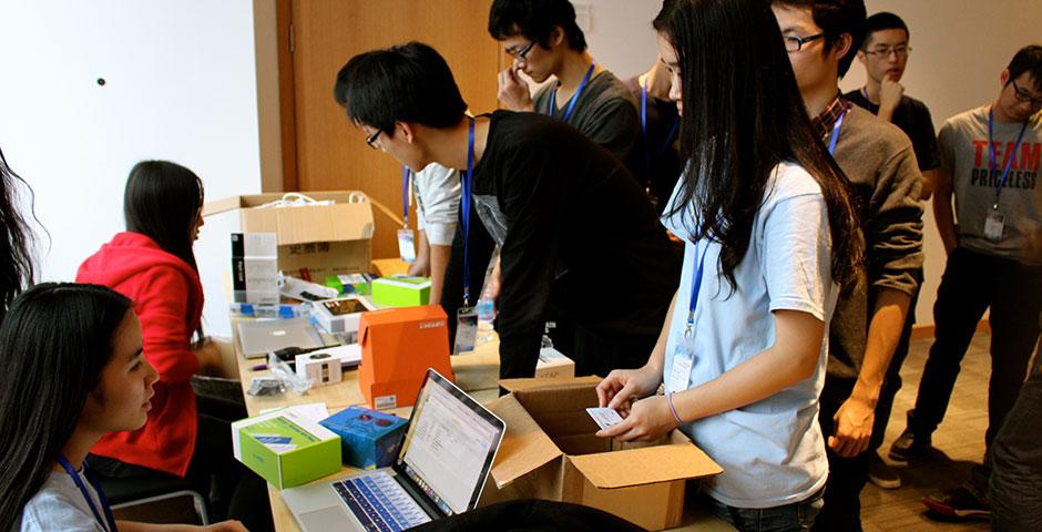 250 of the world's top student programmers competed in HackShanghai, a 24-hour coding marathon. November 15-16, 2014. (Photo by Sunyi Wang)