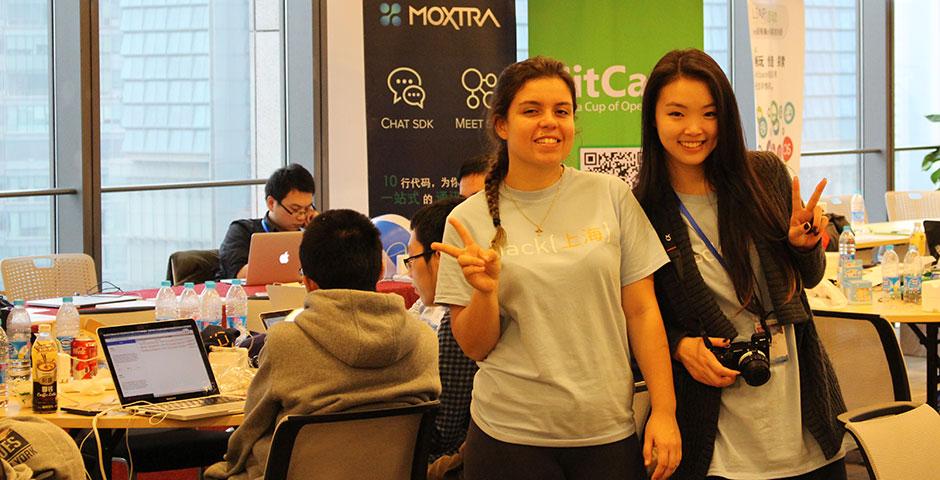 250 of the world's top student programmers competed in HackShanghai, a 24-hour coding marathon. November 15-16, 2014. (Photo by Sunyi Wang)